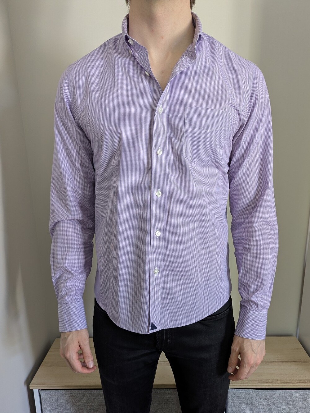 Untuckit Men's Purple Button-Down Dress Shirt - Slim Fit